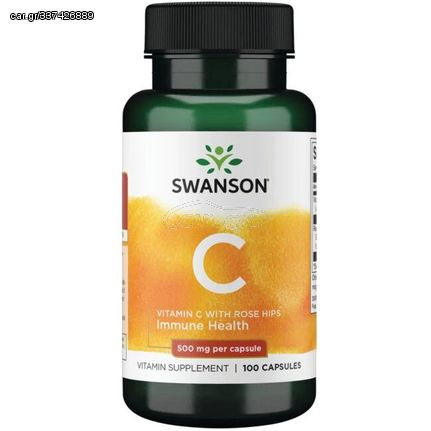 SWANSON VITAMIN C WITH ROSE HIPS EXTRACT 500MG 100CAPS