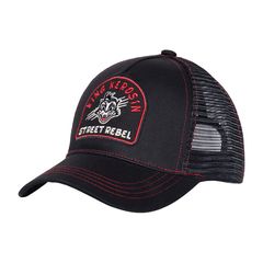 Καπέλο King Kerosin Street trucker cap | Μαύρο με κόκκινη Λεπτομέρεια