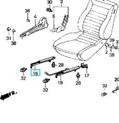 Ράγα μπροστινού καθίσματος Honda Accord 4dr '85 (77510SA6612) SLIDING RAIL,FRONT SEAT 