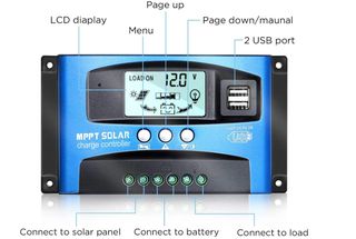 Ρυθμιστης Φόρτισης MPPT 12V/24V 100A(1200W(12V) / 2400W(24V)