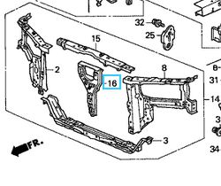 Βάση μπροστινής τραβέρσας Honda Accord 4dr 1999 (60434S1AE00ZZ) FRAME, FR. BULKHEAD UPPER