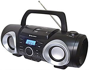 Portable 2 Speakers Stereo System with CD/MP3/USB Digital Read-out FM Radio (CDR-265U/BK)   Black