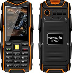 VKWorld New Stone V3 Orange ,3SIMGSM,Rugged Phone2,4'',IP68 Waterproof, 3000mAh, Powerbank, Ελληνικό μενού