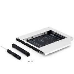 CSL - HDD/SSD SATA drive bay / hard drive caddy (2nd HDD) / SSD insert (9.5 mm) | hard disk frame with SATA interface | suitable for second hard disk HDD or SSD | compatible with Apple MacBook and Mac