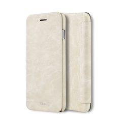 Original Mofi PU Leather Luxury Case Flip για Apple iPhone 6 / 6S Plus, Μπέζ