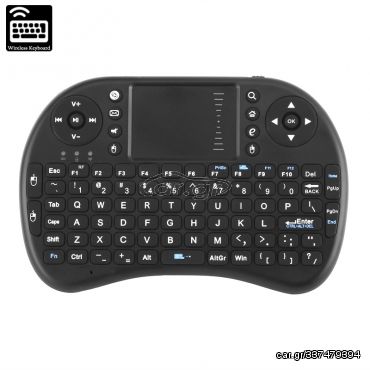 OEM A250 Wireless Mini QWERTY Keyboard + Touch Pad - Game Controller. ΜΑΥΡΟ