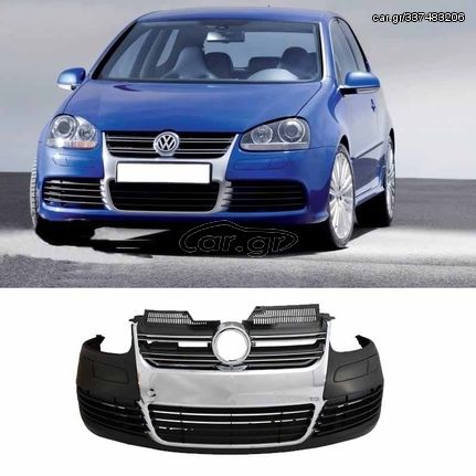 Μπροστινός Προφυλακτήρας Για VW Golf V (5) 03-08 / Jetta 05-10 R32 Look Με Μάσκα Χρωμίου