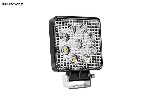 Προβολέας Εργασίας 9Led Τετράγωνος 110mm x 110mm 35W Flat 9-36V AWL07 Amio