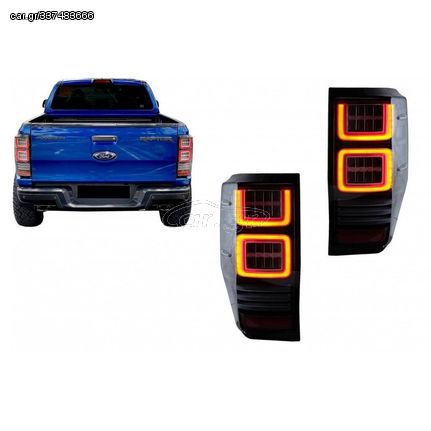 Πισινά Φανάρια Set Για Ford Ranger 12-18 Led Bar Dynamic Μαύρα Full Led VLand