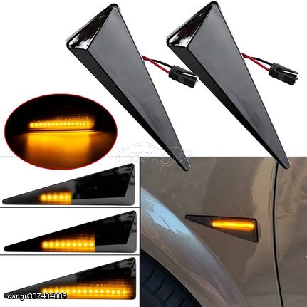 Πλαϊνά Φλας Φτερού Για Renault Megane 02-05 / Scenic 03-09 / Espace Led Dynamic Φιμέ 2 Τεμάχια