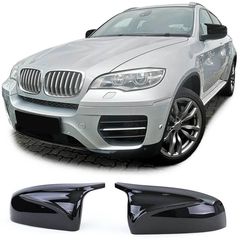 Καπάκια Καθρεφτών Για Bmw X5 E70 06-13 / X6 E71 08-13 M4 Look Γυαλιστερό Μαύρο 2 Τεμάχια