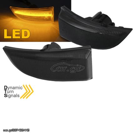 Φλας Καθρέπτη Για Renault Megane MK3 08-16, Scenic & Grand Scenic III 09-15, Fluence 09-19, Laguna 07-15 Dynamic Led Φιμέ 2 Τεμάχια