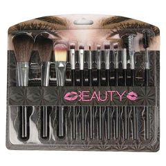 WD Beauty Makeup Brushes Set  - Σετ Πινέλα Μακιγιάζ 12τεμ Μαύρο