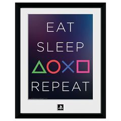 PLAYSTATION - Framed print Eat Sleep Repeat (30x40) / Fan Shop and Merchandise