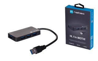 NATEC Hub USB 3.0 Moth (4 ports, black)