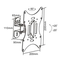 Επιτοίχια βάση τηλεόρασης Cabletech UCH0041A 23"- 43"-thumb-1