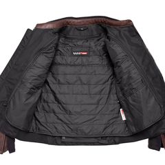 Nordcode Racer Leather Jacket Brown/Black-thumb-3
