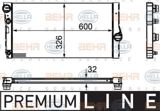 ΨΥΓΕΙΟ ΝΕΡΟΥ F10 520d 600x326x32mm F01 HELLA-BEHR