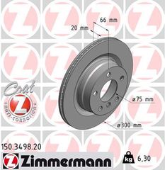 ΔΙΣΚΟΣ ΦΡΕΝΩΝ ΠΙΣΩ F30 320d 300Χ20 ZIMMERMANN