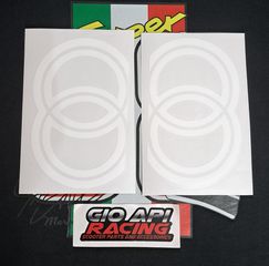 Αυτοκόλλητα Σετ Replica Κύκλοι 16×9.5cm Για Gilera Runner 50-125-180cc 1997-2003 Δίχρονα Μοντέλα Χρώματος Λευκό Καινούργια