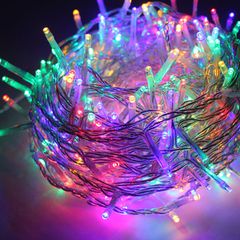 20 LED λαμπάκια σε σειρά με χρώμα φωτός RGB με λειτουργία FLASH IP20 με μήκος 190cm με διάφανο καλώδιο