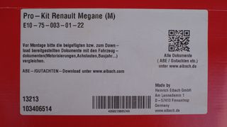 Πωλούνται ελατήρια χαμηλώματος Eibach Pro Kit για Renault Megane II