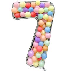 (αριθμός 7) Σετ 101 τεμ XXL μπαλόνι 165 εκ. ασήμι πλαίσιο μπαλονιών και 100 τεμ Μπαλόνια για Διακόσμηση, επέτειο, γενέθλια BF807 OEM
