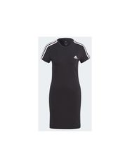 Adidas Essentials 3-Stripes Mini Καλοκαιρινό All Day Φόρεμα Βαμβακερό Μαύρο IC8785