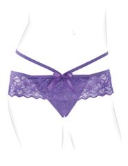 Δονητής με εσώρουχο Crotchless Thrill-Her Panty in Μωβ - Fantasy for Her