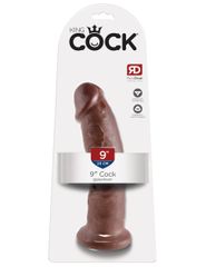 King Cock Realistic Dildo Brown 9"