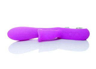 Silicone Vibrator Daro, 12 functions, USB Purple-thumb-3