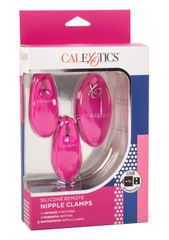 Calexotics - Recharchable Silicone Remote Nipple Clamps Pink-thumb-7