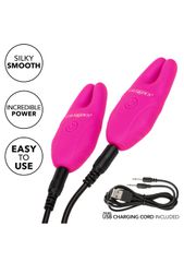 Calexotics - Recharchable Silicone Remote Nipple Clamps Pink-thumb-2