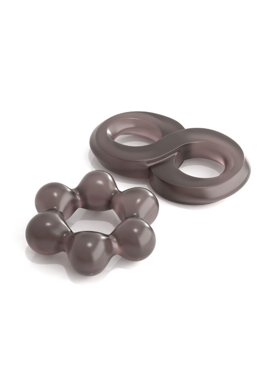 Pipedream Classix Back To The Basics Performance Cock Ring Set Smoke