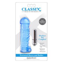 Textured Penis Sleeve & Bullet Blue