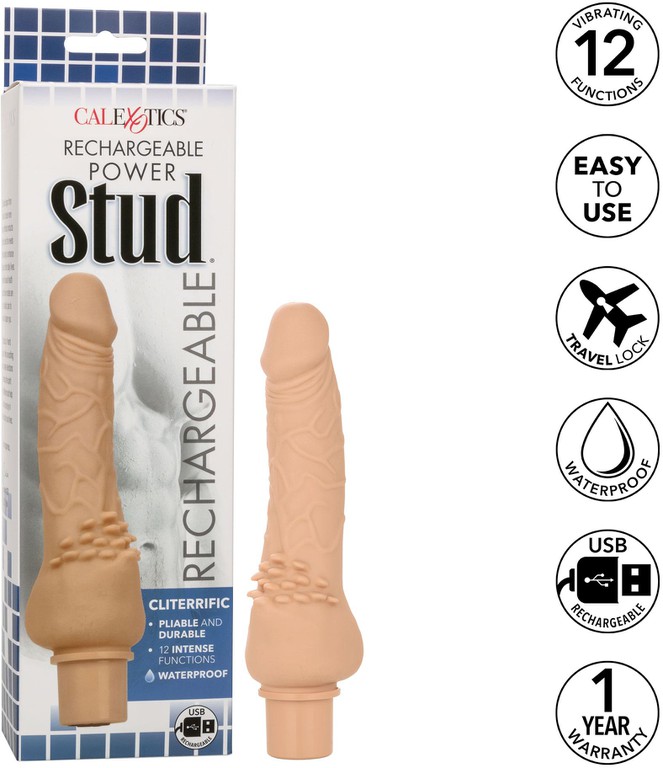 Calexotics Rabbit Vibrator - Rechargeable Stud Cliterrific - Skin