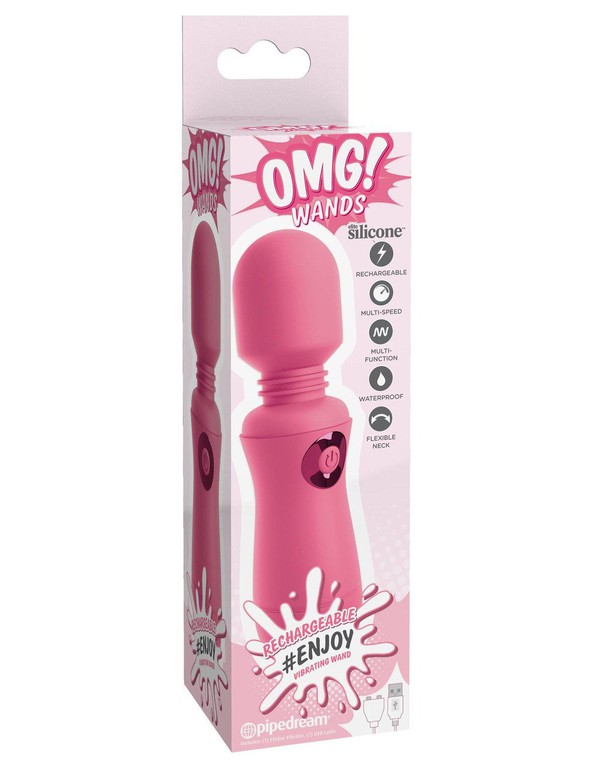 Pipedream OMG Silicone Rechargeable Wand Pink