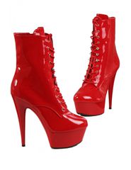 Plus - Men Size Low Boots in Vingly Side zip - Red-thumb-3