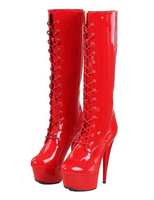 Vinyl Boots Red