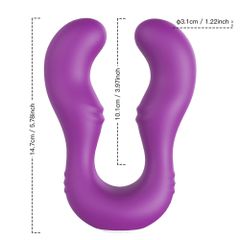Επαναφορτιζόμενος Διπλός Δονητής Seraph - Μωβ-thumb-2