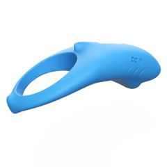 Vibrating cock Ring Shark light blue-thumb-4