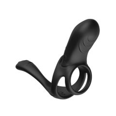 Vibrating Triple Cock Ring Black-thumb-1