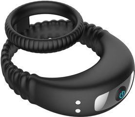 Dual Ring Vibrating Penis Ring-thumb-1