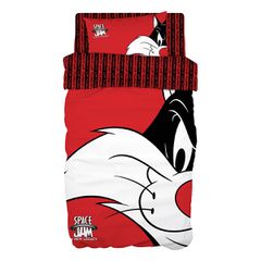 Σετ πάπλωμα μονό Art 6192 Space Jam Sylvester διαστάσεων 160x240cm σε κόκκινο χρώμα