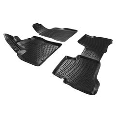 Πατάκια Σκαφάκια 3D Από Λάστιχο TPE Για Peugeot ΒipperFiat FiorinoCitroen Νemo 2008- Rizline 4 Τεμάχια Μαύρα