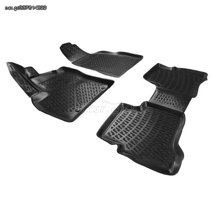 Πατάκια Σκαφάκια 3D Από Λάστιχο TPE Για Peugeot ΒipperFiat FiorinoCitroen Νemo 2008- Rizline 4 Τεμάχια Μαύρα