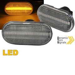 Πλαϊνά Φλας Φτερού Για Smart  Renault  Nissan  Opel  Dacia Led Dynamic White 2 Τεμάχια