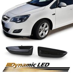 Πλαϊνά Φλας Φτερού Για Opel Astra J 10-16  Astra K 16+  Insignia B 17+  Zafira C 11-16  Crossland X 19+ Led Dynamic Smoke 2 Τεμάχια