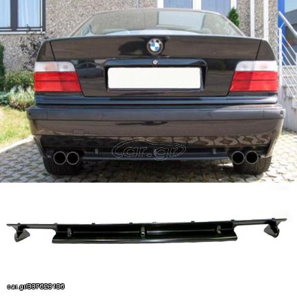 Diffuser Πίσω Προφυλακτήρα Για Bmw 3 E36 90-99 M3 (M3 προφυλακτήρα Μόνο) Με 2 Διπλές Εξατμίσεις Από Abs Πλαστικό 1 Τεμάχιο