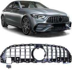 Μάσκα Για Mercedes-Benz C-Class W206 21+ GT Amg Panamericana Look 360° ΜαύροΧρώμιο 1 Τεμάχιο